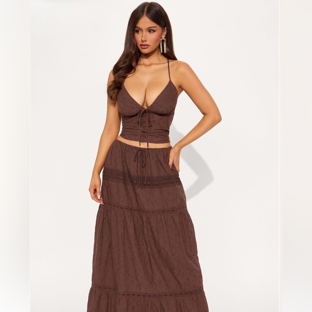 Brown skirt set